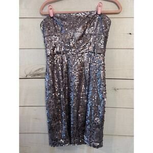 BCBG Strapless Purple Sequins Size 6 Dress Short Formal